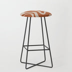 Liquid Swirl Retro Abstract Pattern in Clay and Putty Earth Tones Stool Gallery Image 1