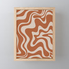 Liquid Swirl Retro Abstract Pattern in Clay and Putty Earth Tones Mini Art Print Gallery Image 1
