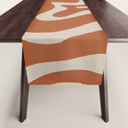 Liquid Swirl Retro Abstract Pattern in Clay and Putty Earth Tones Table Runner Gallery Image 1