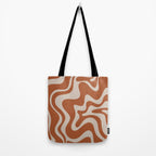 Liquid Swirl Retro Abstract Pattern in Clay and Putty Earth Tones Tote Bag Gallery Image 2