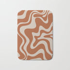 Liquid Swirl Retro Abstract Pattern in Clay and Putty Earth Tones Bath Mat Gallery Image 1