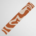Liquid Swirl Retro Abstract Pattern in Clay and Putty Earth Tones Table Runner Gallery Image 3