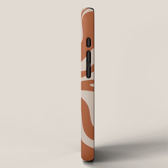 Liquid Swirl Retro Abstract Pattern in Clay and Putty Earth Tones iPhone Case Gallery Image 2