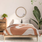 Liquid Swirl Retro Abstract Pattern in Clay and Putty Earth Tones Comforter Gallery Image 3