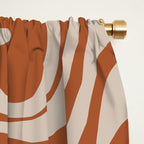 Liquid Swirl Retro Abstract Pattern in Clay and Putty Earth Tones Window Curtain Gallery Image 2