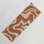 Liquid Swirl Retro Abstract Pattern in Clay and Putty Earth Tones Yoga Mat Gallery Image 1