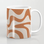 Liquid Swirl Retro Abstract Pattern in Clay and Putty Earth Tones Coffee Mug Gallery Image 1