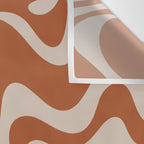 Liquid Swirl Retro Abstract Pattern in Clay and Putty Earth Tones Wall Tapestry Gallery Image 3