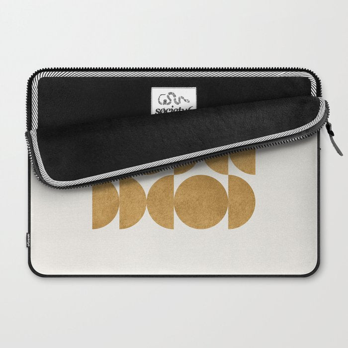 Gold Retro Scandinavian - Mid Century Modern Laptop Sleeve Gallery Image 2