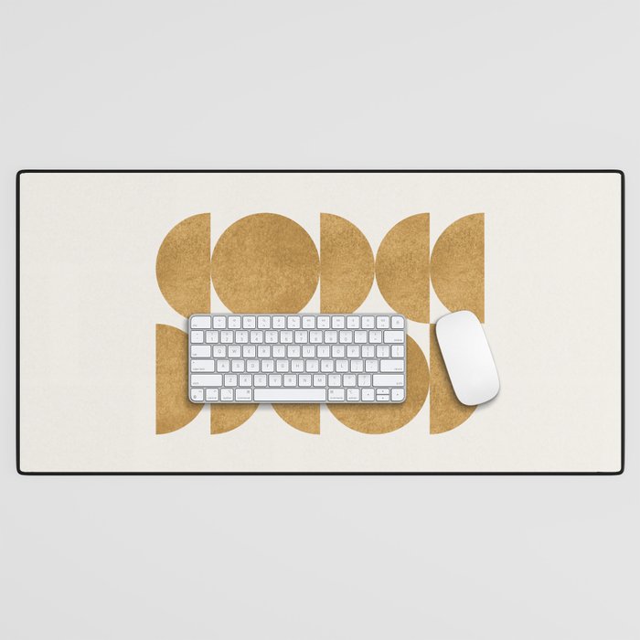Gold Retro Scandinavian - Mid Century Modern Desk Mat Gallery Image 1