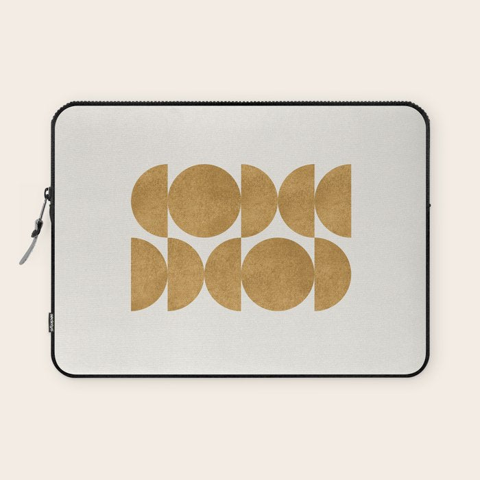 Gold Retro Scandinavian - Mid Century Modern Laptop Sleeve Gallery Image 1