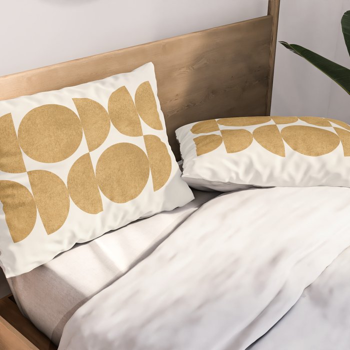 Gold Retro Scandinavian - Mid Century Modern Pillow Sham Gallery Image 2