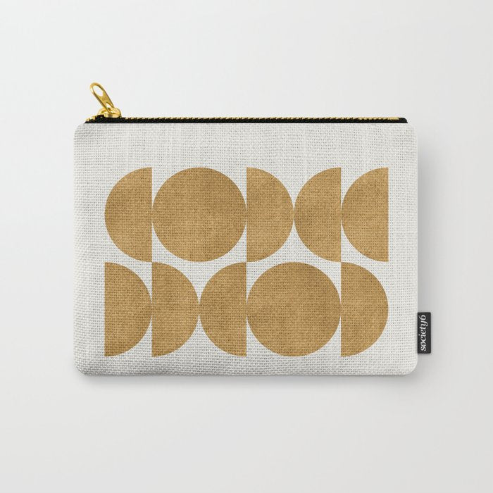 Gold Retro Scandinavian - Mid Century Modern Carry All Pouch Gallery Image 1