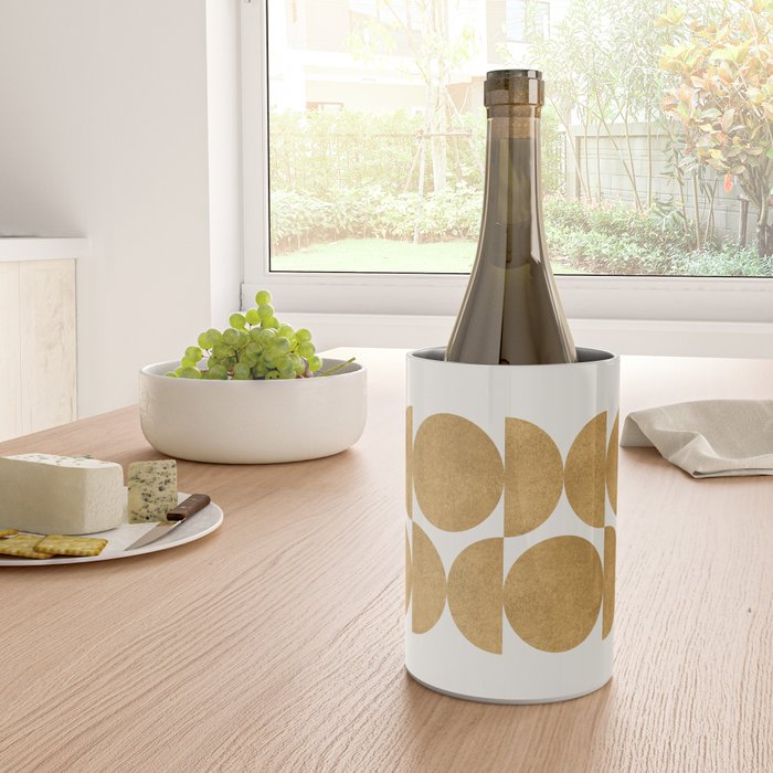Gold Retro Scandinavian - Mid Century Modern Wine Chiller Gallery Image 4