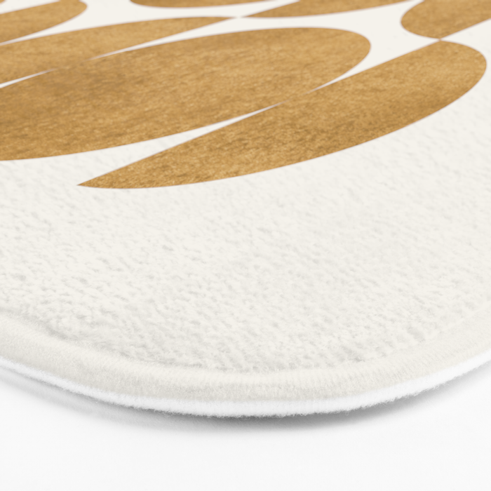 Gold Retro Scandinavian - Mid Century Modern Bath Mat Gallery Image 3