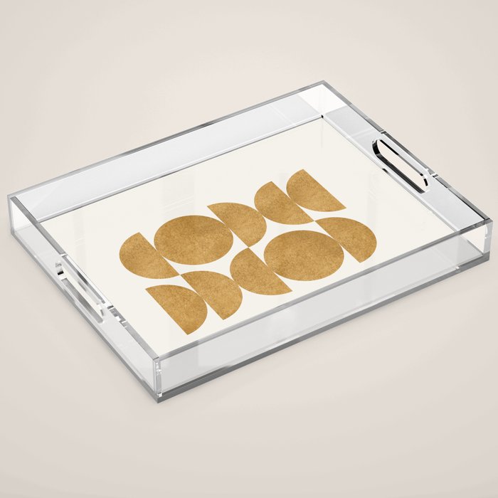 Gold Retro Scandinavian - Mid Century Modern Acrylic Tray Gallery Image 1