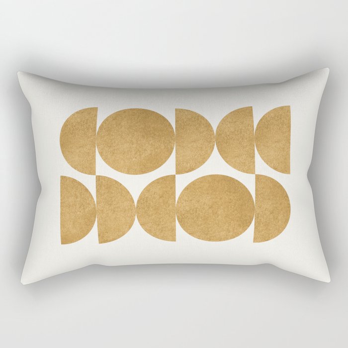 Gold Retro Scandinavian - Mid Century Modern Rectangular Pillow Gallery Image 2