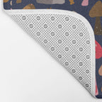 Mushroom Collection - Navy Bath Mat Gallery Image 2