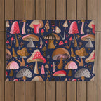 Mushroom Collection - Navy Outdoor Rug Gallery Image 1