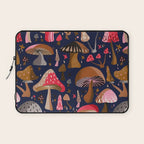 Mushroom Collection - Navy Laptop Sleeve Gallery Image 1