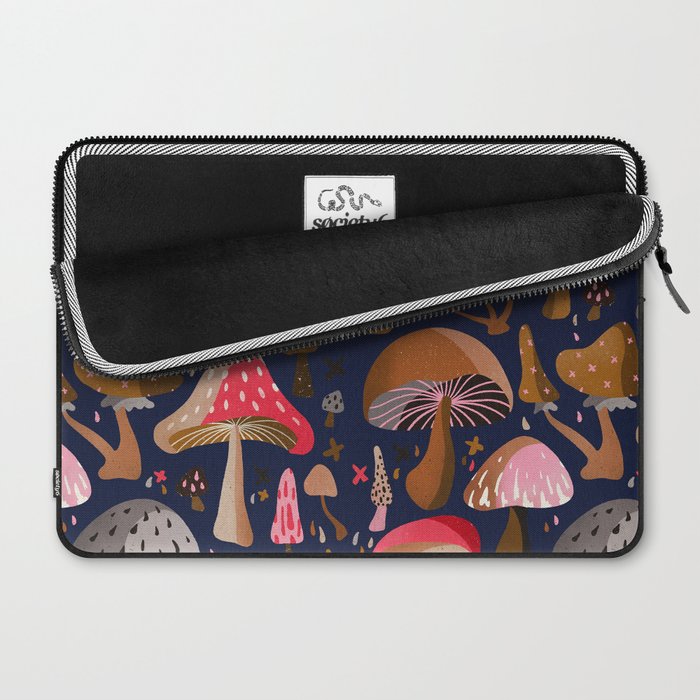 Mushroom Collection - Navy Laptop Sleeve Gallery Image 2