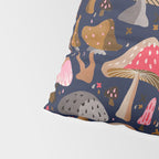 Mushroom Collection - Navy Pillow Sham Gallery Image 4