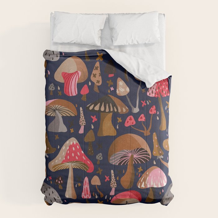 Mushroom Collection - Navy Comforter Gallery Image 6