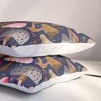 Mushroom Collection - Navy Pillow Sham Gallery Image 3
