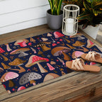 Mushroom Collection - Navy Outdoor Rug Gallery Image 2