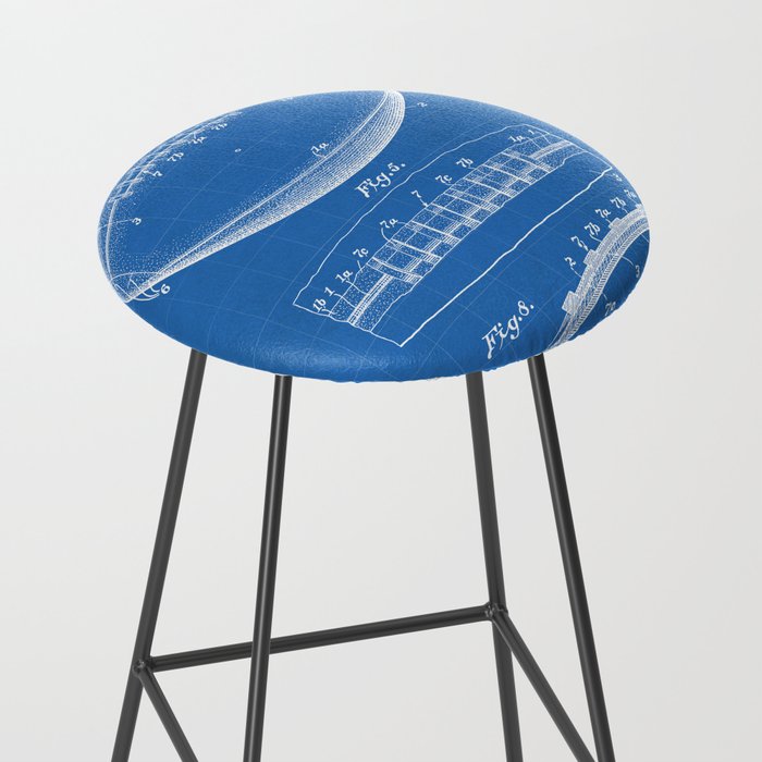 Football Patent - American Football Art - Blueprint Stool Gallery Image 2