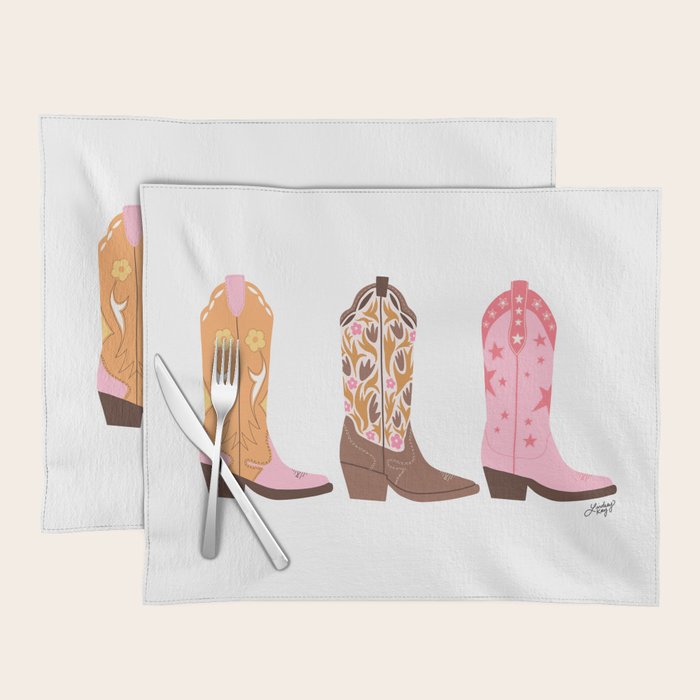 Pink Cowboy Boots  Placemat Gallery Image 1