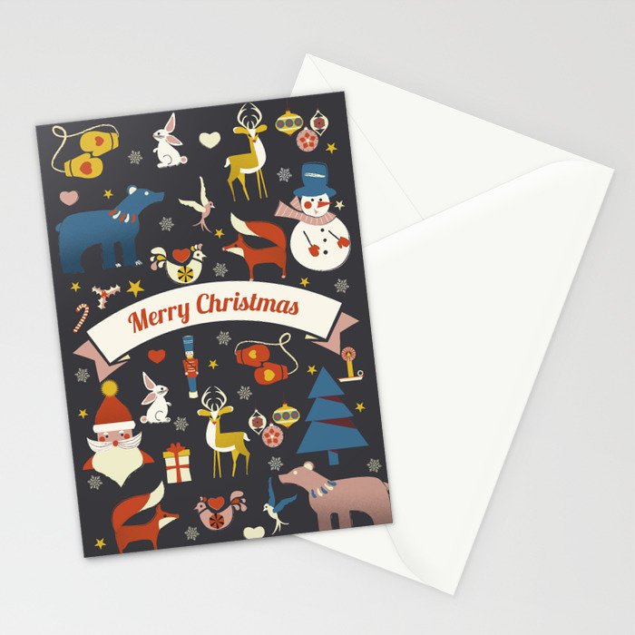 Christmas symbols pattern Stationery Card Gallery Image 2