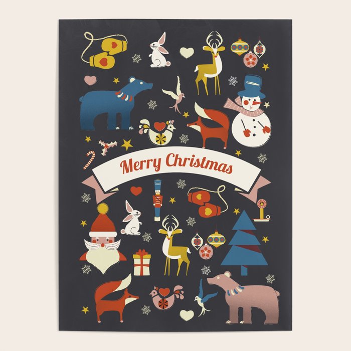 Christmas symbols pattern Poster Gallery Image 4