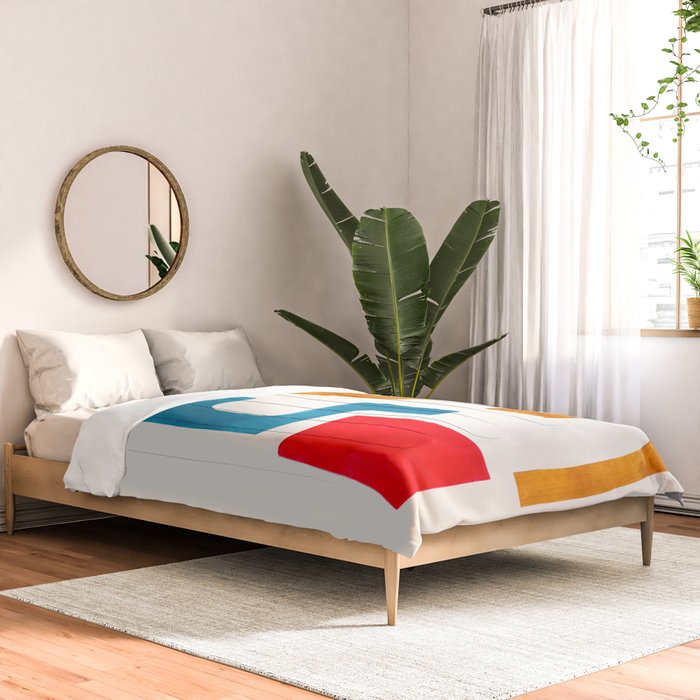 'Falling Down' Paper Collage Fun Colorful Shapes Mid Century Minimal Abstract Art by Ejaaz Haniff Comforter Gallery Image 2