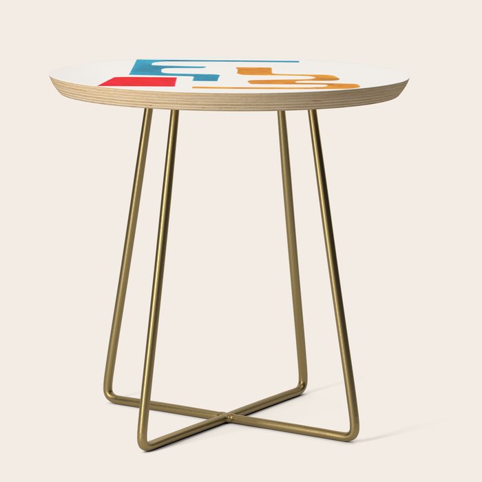 'Falling Down' Paper Collage Fun Colorful Shapes Mid Century Minimal Abstract Art by Ejaaz Haniff Side Table Gallery Image 1