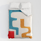 'Falling Down' Paper Collage Fun Colorful Shapes Mid Century Minimal Abstract Art by Ejaaz Haniff Duvet Cover Gallery Image 6
