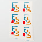 'Falling Down' Paper Collage Fun Colorful Shapes Mid Century Minimal Abstract Art by Ejaaz Haniff Wallpaper Gallery Image 2