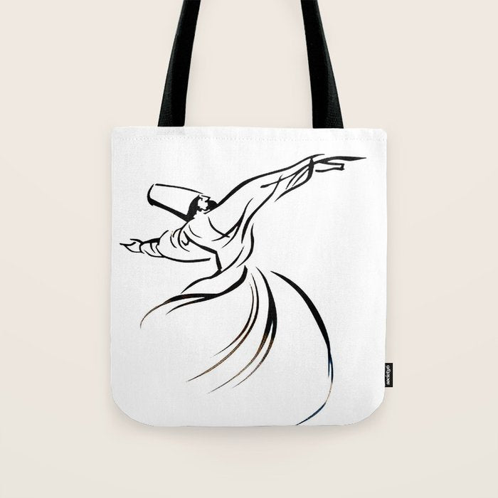Sufi Meditation Whirling Dervish Tote Bag Gallery Image 1