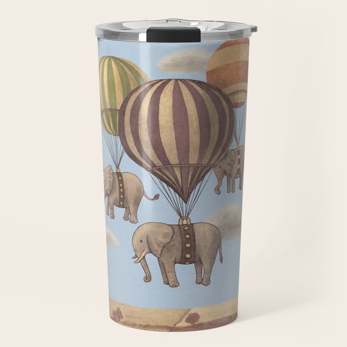 Flight of the Elephants - blue option Travel Mug Gallery Image 1