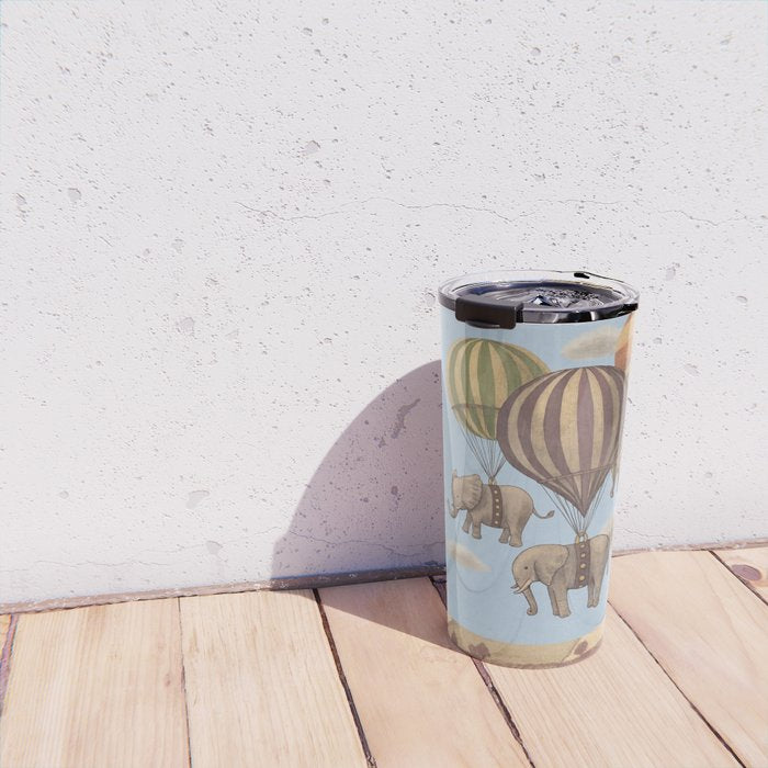 Flight of the Elephants - blue option Travel Mug Gallery Image 4