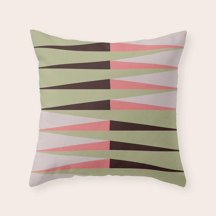 Geometric pattern rose and light green Throw Pillow Gallery Image 6