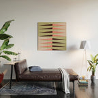 Geometric pattern rose and light green Wood Wall Art Gallery Image 2