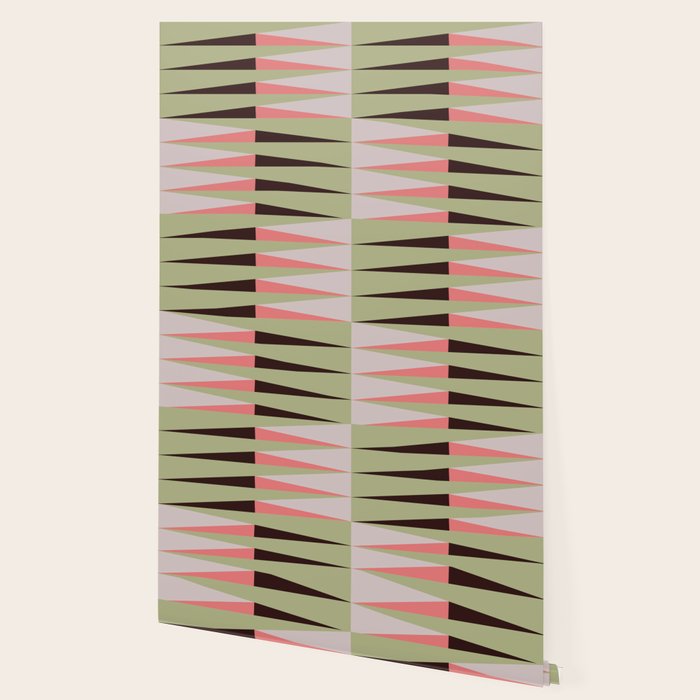 Geometric pattern rose and light green Wallpaper Gallery Image 2