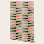 Geometric pattern rose and light green Wallpaper Gallery Image 2