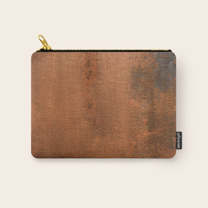 Japandi Art Copper and Black Rust Carry All Pouch Gallery Image 1