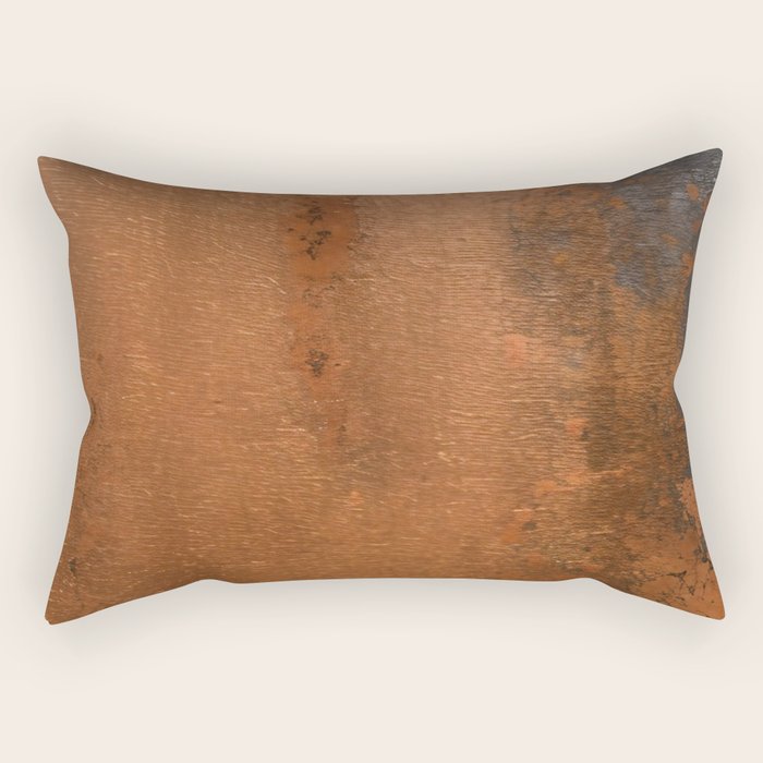 Japandi Art Copper and Black Rust Rectangular Pillow Gallery Image 1