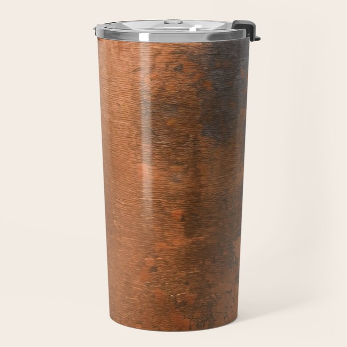 Japandi Art Copper and Black Rust Travel Mug Gallery Image 2
