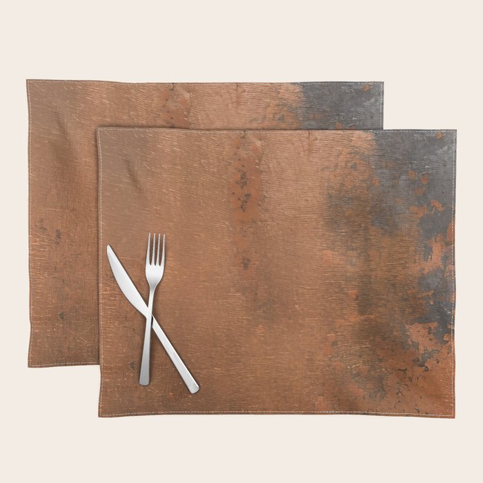 Japandi Art Copper and Black Rust Placemat Gallery Image 1