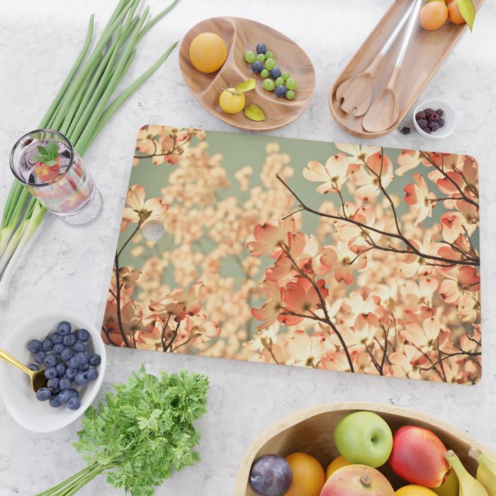 Pink Flowers on a Spring Day Cutting Board Gallery Image 2