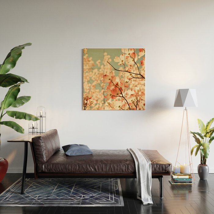 Pink Flowers on a Spring Day Wood Wall Art Gallery Image 2